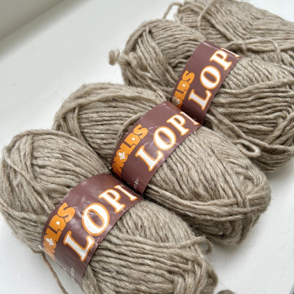 Lot of 4 Alafoss Reynolds Yarns Lopi 100% Iceland Wool Brown 100 g/109 yd ea Vtg